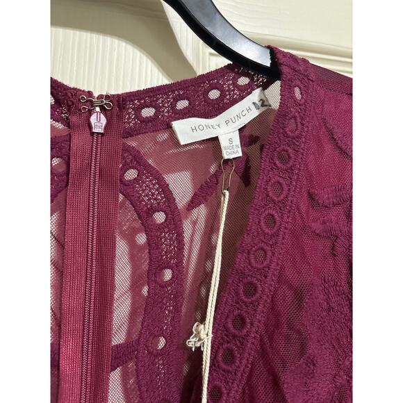 NWT Honey Punch Lace Maxi Romper S - Picture 5 of 5